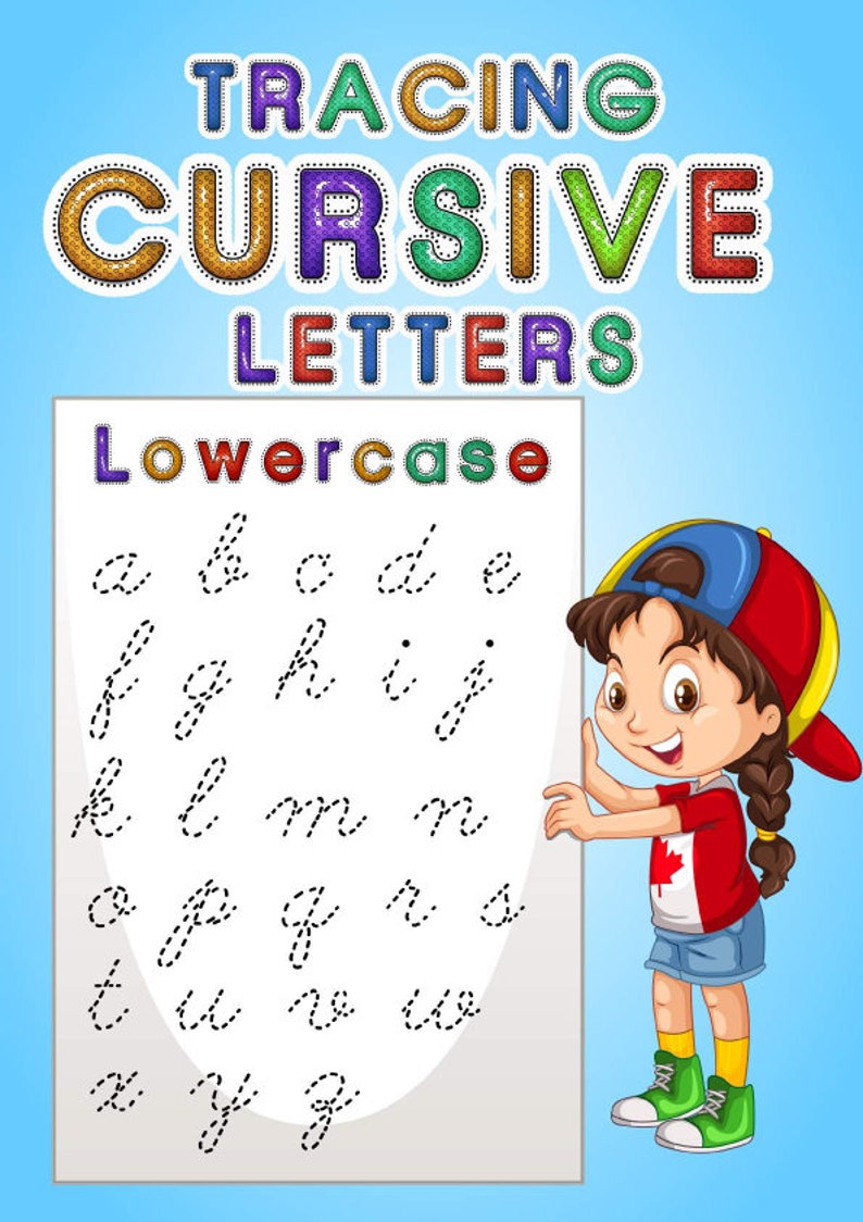 Cursive English Alphabets Small Letters Tracing 35 Age Etsy