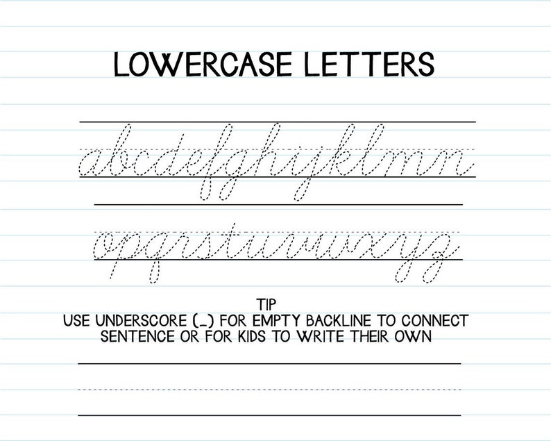 Tracing Cursive Font