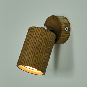 Wooden lamp, wall lamp, designer sconce, wall sconce, wall decor, interior design, spotlight, unique lamp, natural wood,  cylindrical lamp