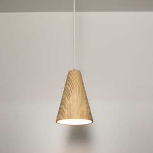 Apparecchio a sospensione di design, lampada a sospensione moderna, lampada in legno, lampada a sospensione, lampada fatta a mano, lampada unica, lampada a cono