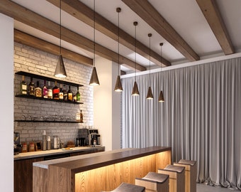 Esche Holz Pendelleuchte: Moderne Industrie Deckenlampe