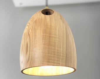 Handgefertigte Deckenpendelleuchte, Moderne Natürliche Massivholz Pendelleuchte