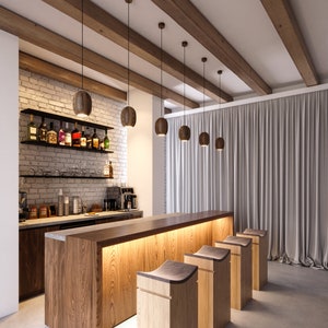 Ash Wood Ceiling Lamp: Art Nouveau Industrial Pendant Light