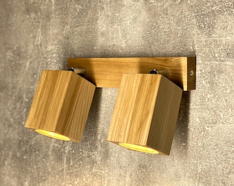 Ash Wood Spotlight: Modern Wood Wall Sconce, Handcrafted ceiling Lamp