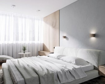 Boho lamp, Bedside lamp, Sconce, Bedroom sconce, Wooden lamp, Bedside lamp, Industrial design, Wall lamp, Cube lamp