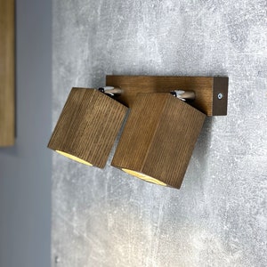 Natural wood lamp, wall lamp, ceiling spot lamp, designer sconce, wall sconce, wall decor, bedside lamp, turned lamp, spot lights