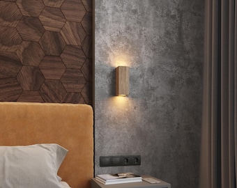 Handgefertigte Esche Wandleuchte: Moderne Doppelseitige Lampe