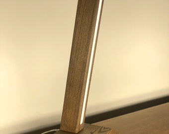 LED-Tischlampe aus Holz, USB Typ C, 3-stufiges Zensurdimmen