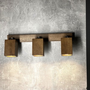 Natural wood lamp, wall lamp, ceiling spot lamp, designer sconce, wall sconce, wall decor, bedside lamp, turned lamp, spot lights
