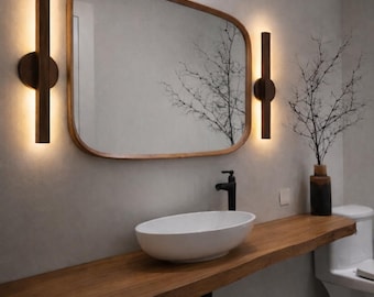 Natural Wood Sconce, Scandinavian Design Wall Lighting, Wooden Wall Lamp