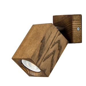 Natural wood spot lamp, wall lamp, ceiling lamp, designer sconce, wall sconce, wall decor, bedside lamp, turned lamp, decorative lamp