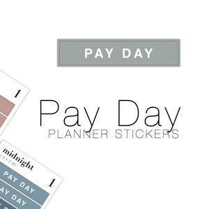Pay Day Planner Stickers • Minimalist Planning • Organizer • Transparent Planner Stickers • Schedule • Personalized Daily Weekly Monthly