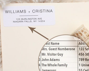 GUEST Address Labels • Minimalist Labels • Custom Address Labels • Wedding Address Labels • étiquettes d'adresse • Sticker Labels • Clean
