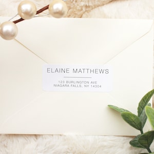 Étiquettes minimalistes et épurées • Étiquettes d'adresse de retour • Étiquettes personnalisées • Étiquettes d'adresse personnalisées • Étiquettes d'adresse • Étiquette autocollant mariage