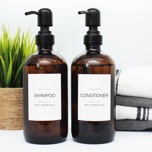 Minimalist Labels • Home Labels • Bathroom Labels • Modern Labels • Home Organization • Shampoo Labels • Bath Organization •Minimalist Clean