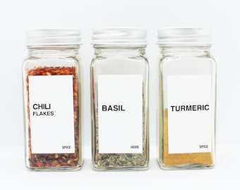 Minimalist Labels • Bold Labels • Spice Labels • Spice Jar Labels • Pantry Organization • Bold Font • Bold Typography