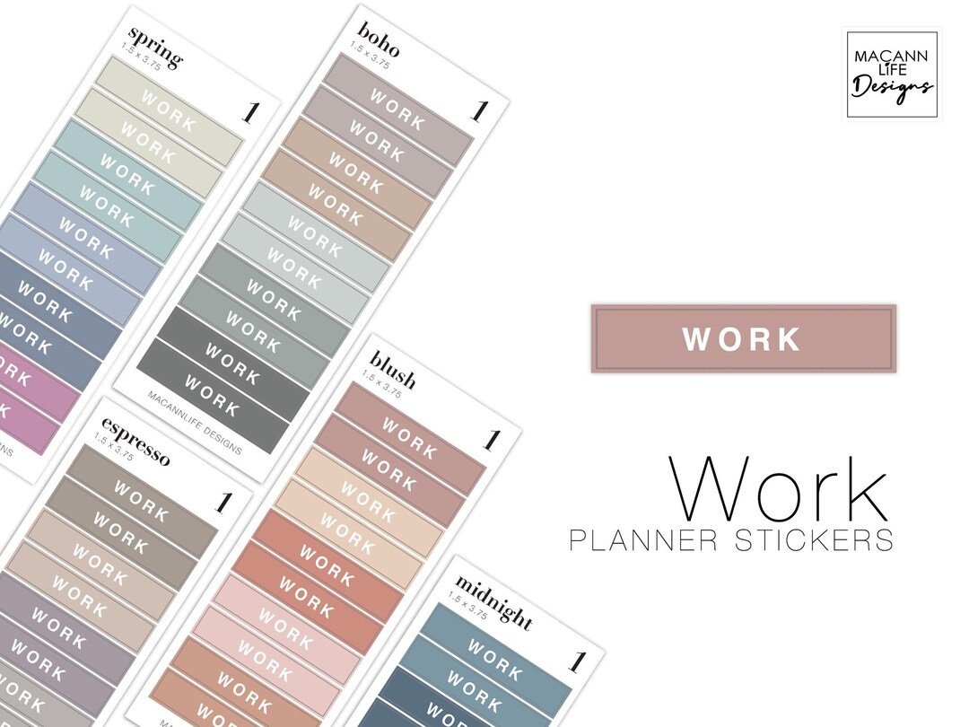 Work Planner Stickers • Minimalist Planning • Organizer • Transparent ...