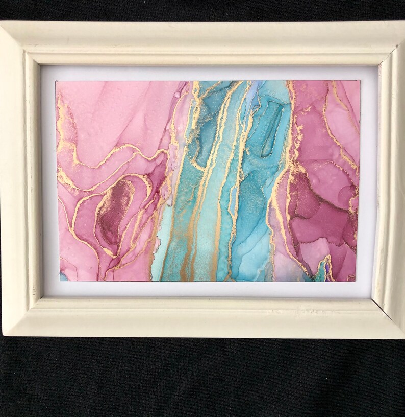 Hand Painted Frameable Greeting Card Original Watercolor Painting Flamingo Flower 5x7 Mothers Day Gift For Mom Painting Art Collectibles Vadel Com