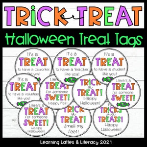 TREAT Halloween Fall Gift Tags October Treat Tags Student Coworker Volunteer Treat Tags Trick or Treat Halloween Candy Tags Halloween Gift