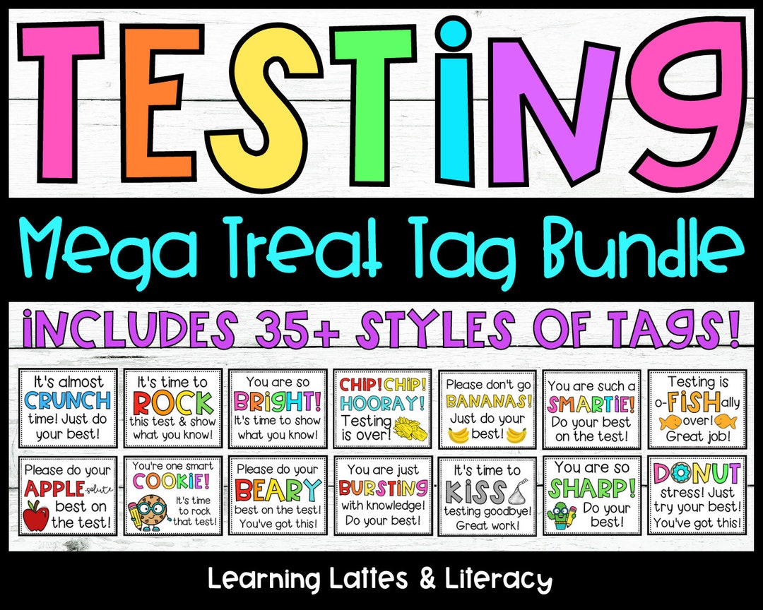Testing Motivation Tags Candy Testing Gift Tags Smart Cookie Etsy