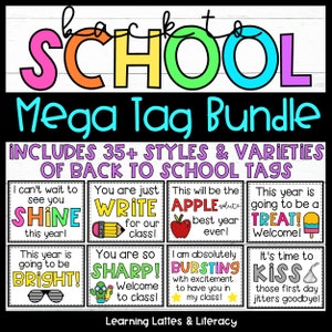 Back to School Gift Tags: 37 Styles, Teacher & Student Treats (Digital Download)