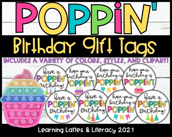 Poppin Birthday Tags Poppin Birthday Pop-it Popcorn Blow Pop - Etsy Finland