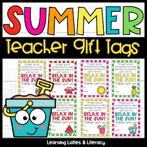 Teacher Appreciation Gift Tags Relax in the Sun End of Year Gift Ideas Teacher Beach Pool Gift Tags DIY Teacher Summer Gift Pool Pass Gift