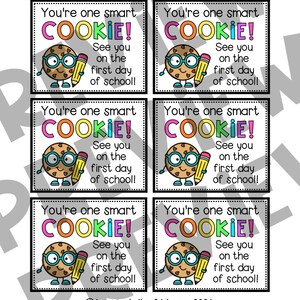 Smart Cookie Gift Tags: Back to School Treats (PDF Download) - Etsy