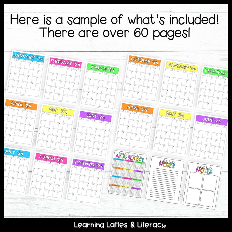 Teacher Planner Binder Printables 20242025 Calendars Teacher