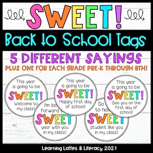Leuke cadeaukaartjes voor terug naar school Traktaties Welkom Zoete jaarcijfers PreK-8 snoepcadeaukaartjes voor studenten Cadeaukaartjes Meet the Teacher