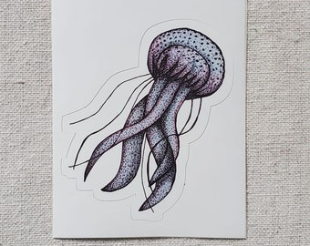 Pegatina de vinilo de medusas