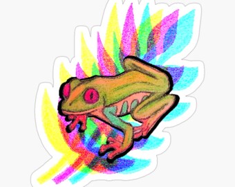 Trippy Tree Frog Vinilo Pegatina