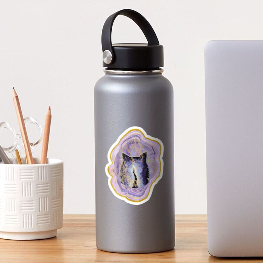 Purple Cat Geode Vinyl Sticker - Etsy