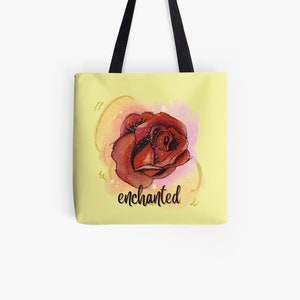 Belle Enchanted Rose Print Tote