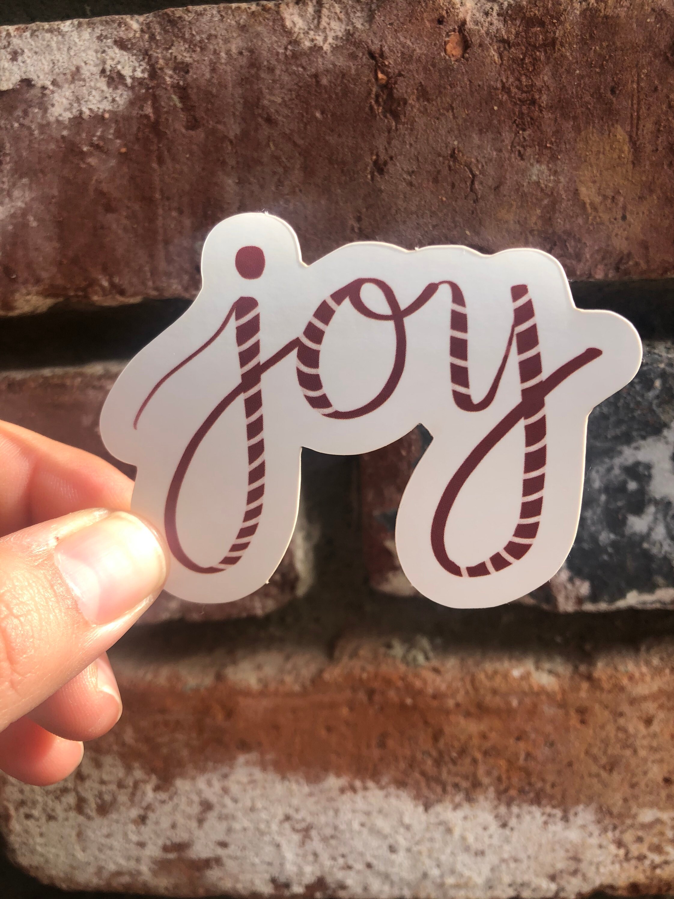 Joy Sticker | Holiday Sticker | Christmas Sticker| Joy Candy Cane ...