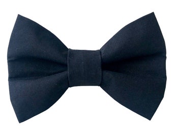 Dog Bow Tie, Classic Solid Black Pet Bowtie, Removable Dog Bow with Velcro, Pet Bow for Wedding