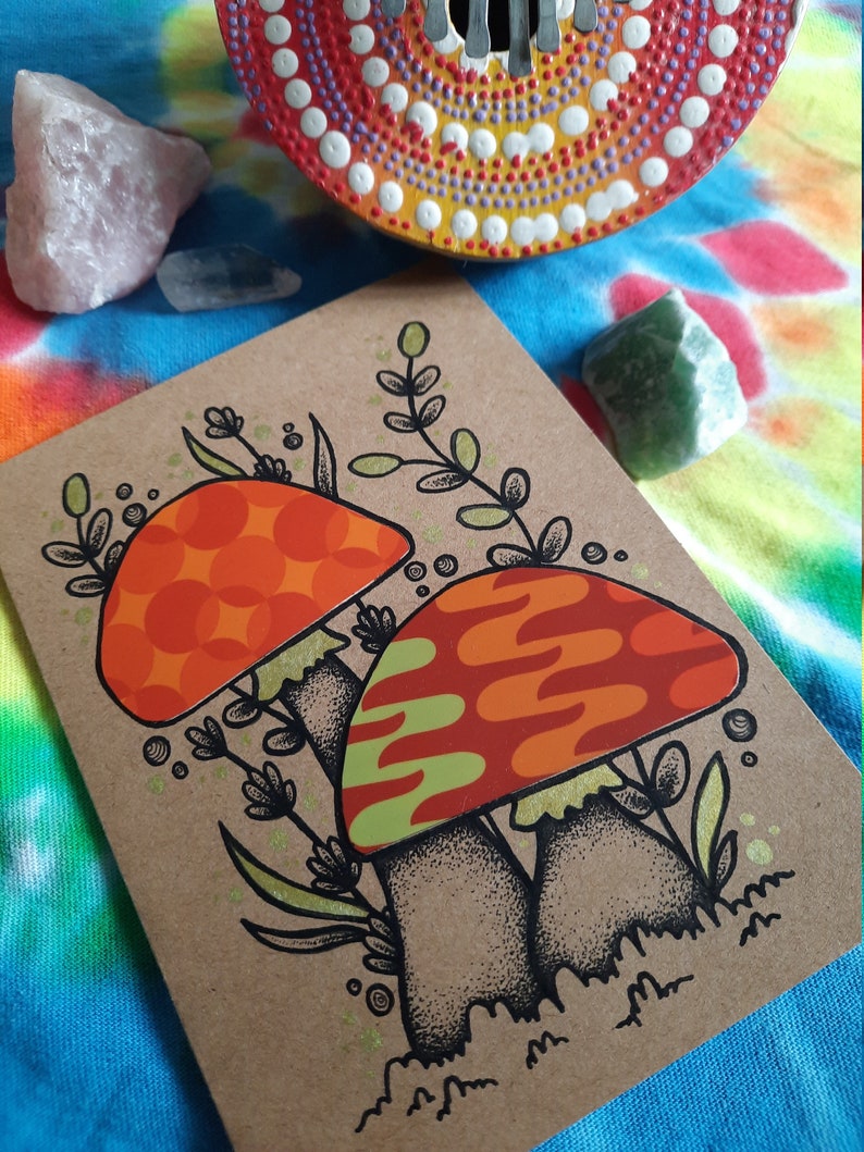 A6 70s Mushroom card No.2