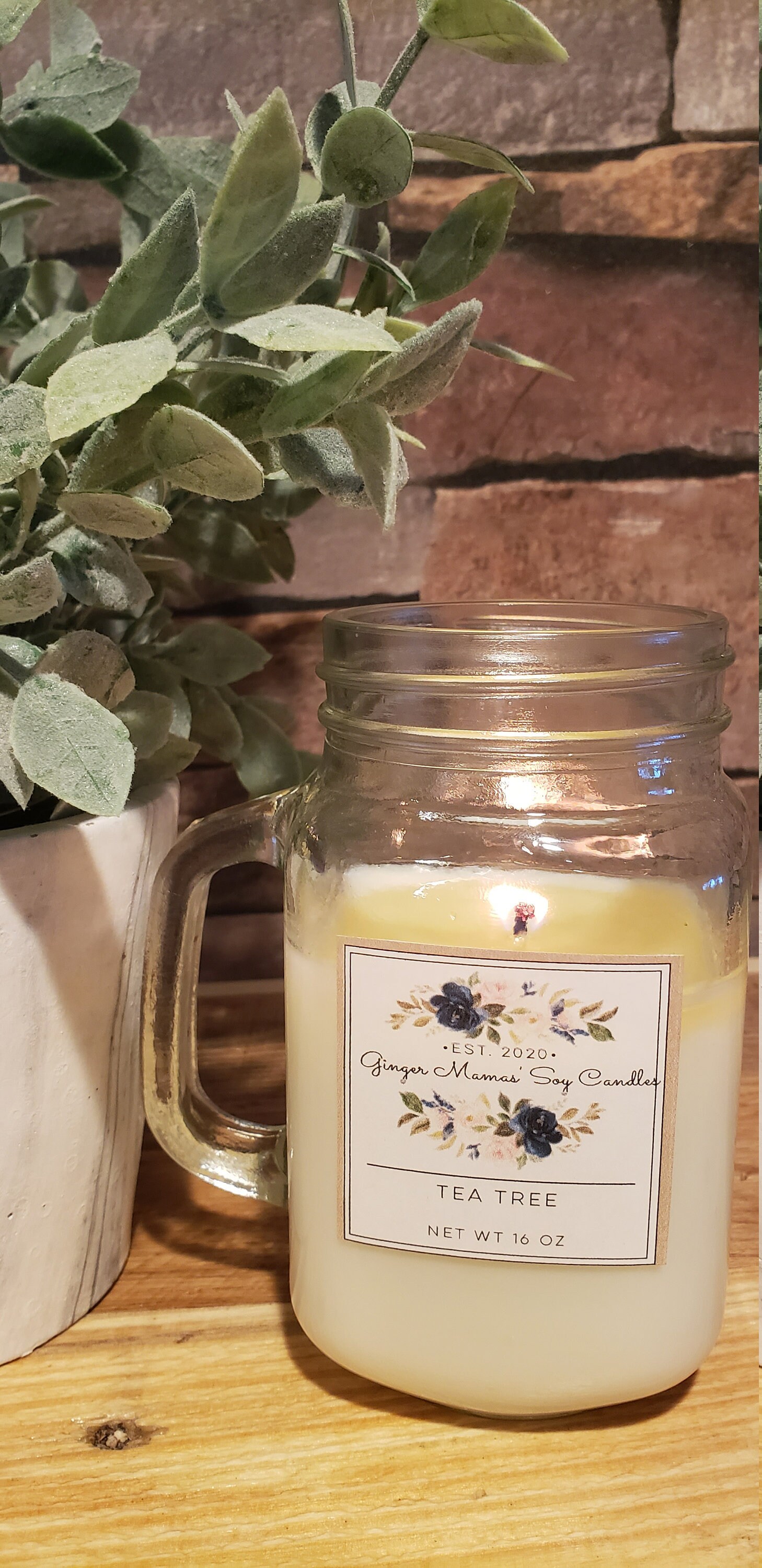 Tea Tree Essential Oil Candle 100 Soy Wax Candle 16oz Etsy