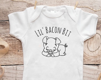 Baby Pig Bodysuit, Lil Bacon Bit, funny baby gift, Barnyard Animal Baby, newborn baby gift, baby gift ideas, Baby Farm Animal