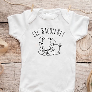 Baby Pig Bodysuit, Lil Bacon Bit, funny baby gift, Barnyard Animal Baby, newborn baby gift, baby gift ideas, Baby Farm Animal