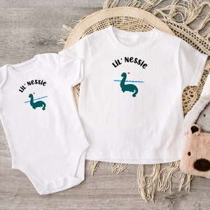 Lil&#39; Nessie Baby Bodysuit Bodysuit, Loch Ness Monster Gift, Nessie Baby, Kids Loch Ness Monster Shirt