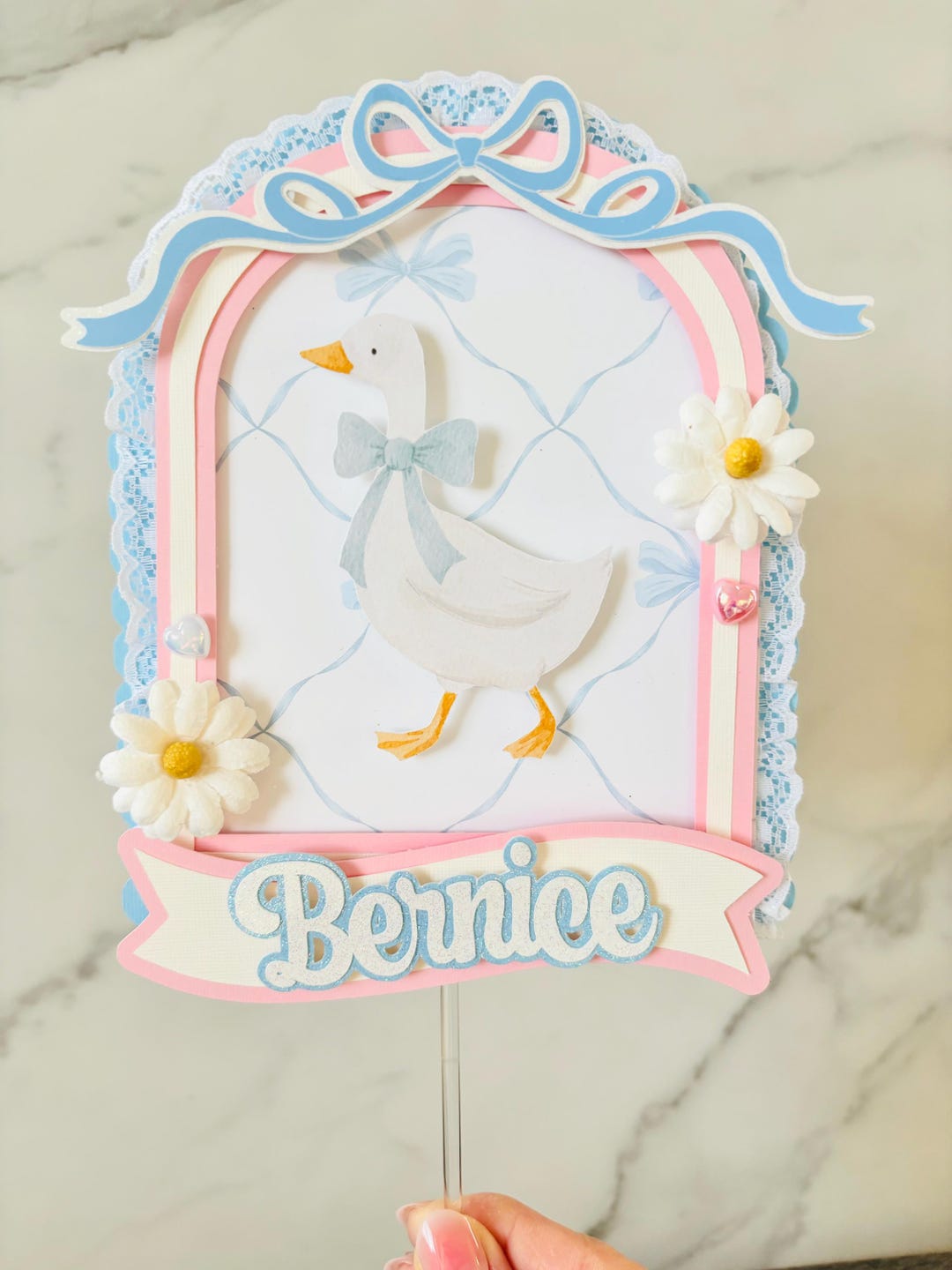 Vintage Blue Ribbon Goose Cake Topper | Marmalade Goose Birthday Party ...