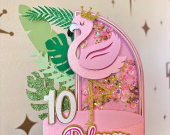 Flamingo Shaker Cake Topper | Flamingo Cake Topper | Luau Party | Pool Party Cake Topper | Tropical Cake | Summer Party| Shaker Cake Toppers