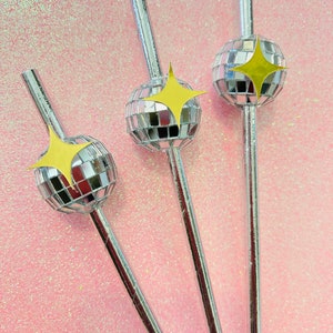 Disco Ball Straws | Disco Party | Mirror Ball| Disco Party Supplies | Glam Party Straws