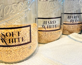 Grain Labels, Wheat Berries Pantry Labels, Fresh Milled Flour