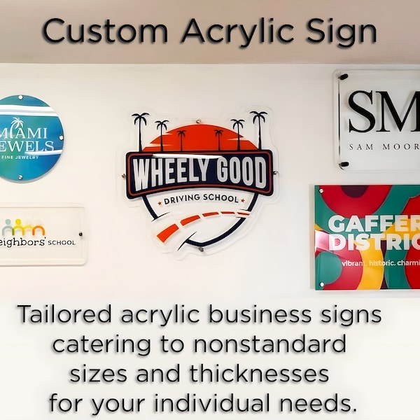 Custom Acrylic Sign - Personalized Shape and Thickness - Acrylic Logo Sign - Custom Lobby Sign - Personalized Signs -  Office Logo Sign