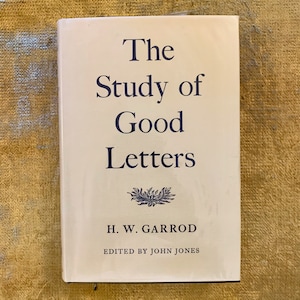 Primeira Edição 1963 O Estudo de Boas Cartas por H.W. Garrod Vintage Capa Dura DJ