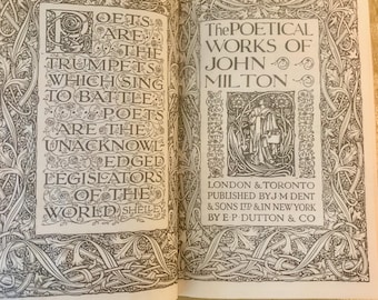 The Poetical Works of John Milton - an Antique Hardback Book Including Paradise Lost 1919