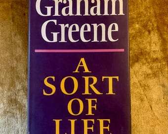 First Edition Graham Greene Book: A Sort of Life, 1971 Vintage Hardback