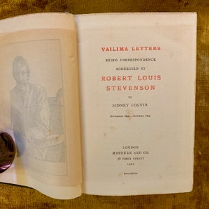 An Antique Edwardian Hardback - Robert Louis Stevenson &#39;Vailima Letters&#39; 1901